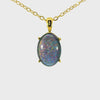 Triplet Opal Pendant set in Stainless Steel Gold Plated