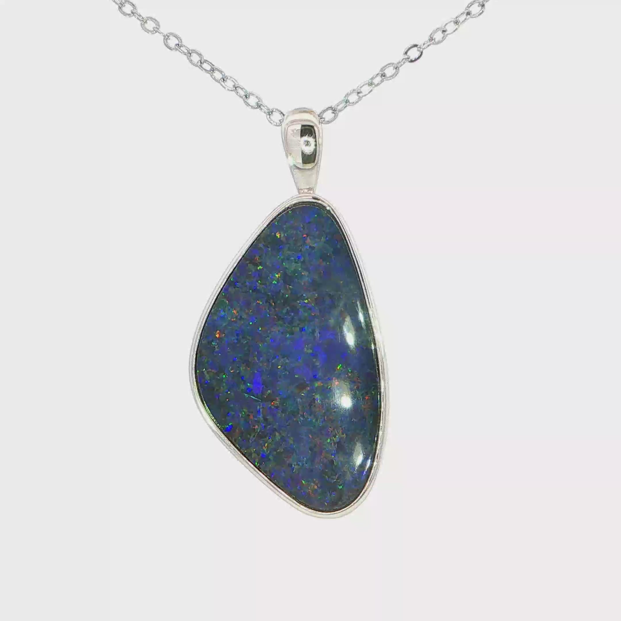 Australian Doublet Opal Pendant set in 925 Sterling Silver - Multicolour