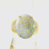 Light Opal Men's Ring In 18k Yellow Gold - Multicolour