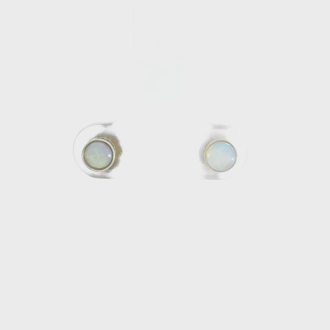 Light Opal Earrings in 925 Sterling Silver - Multicolour