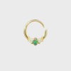 Australian Black Opal Hinged Ring set in 9k Yellow Gold