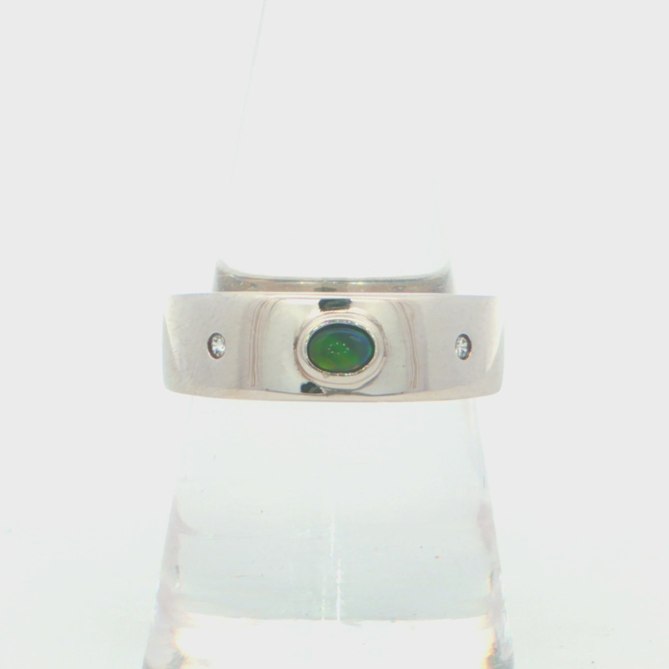 Australian Black Opal Ring set in 925 Sterling Silver