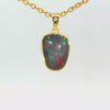 Australian Double Opal Pendant in Gold Plated Sterling Silver - Multicolour
