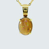 Dark Opal Pendant In 18k Yellow Gold - Green-Blue