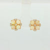 Australian Light Opal Earrings set in 14K Yellow Gold with Diamonds - Multicolour