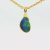 Australian Doublet Opal Pendant set in Gold Plated Sterling Silver - Green-Blue