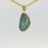Australian Doublet Opal Pendant in Gold Plated Sterling SIlver - Multicolour