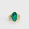 Doublet Opal Men's Ring in 14K Yellow Gold - Multicolour