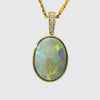 Black Opal Pendant in 14K Yellow Gold - Multicolour