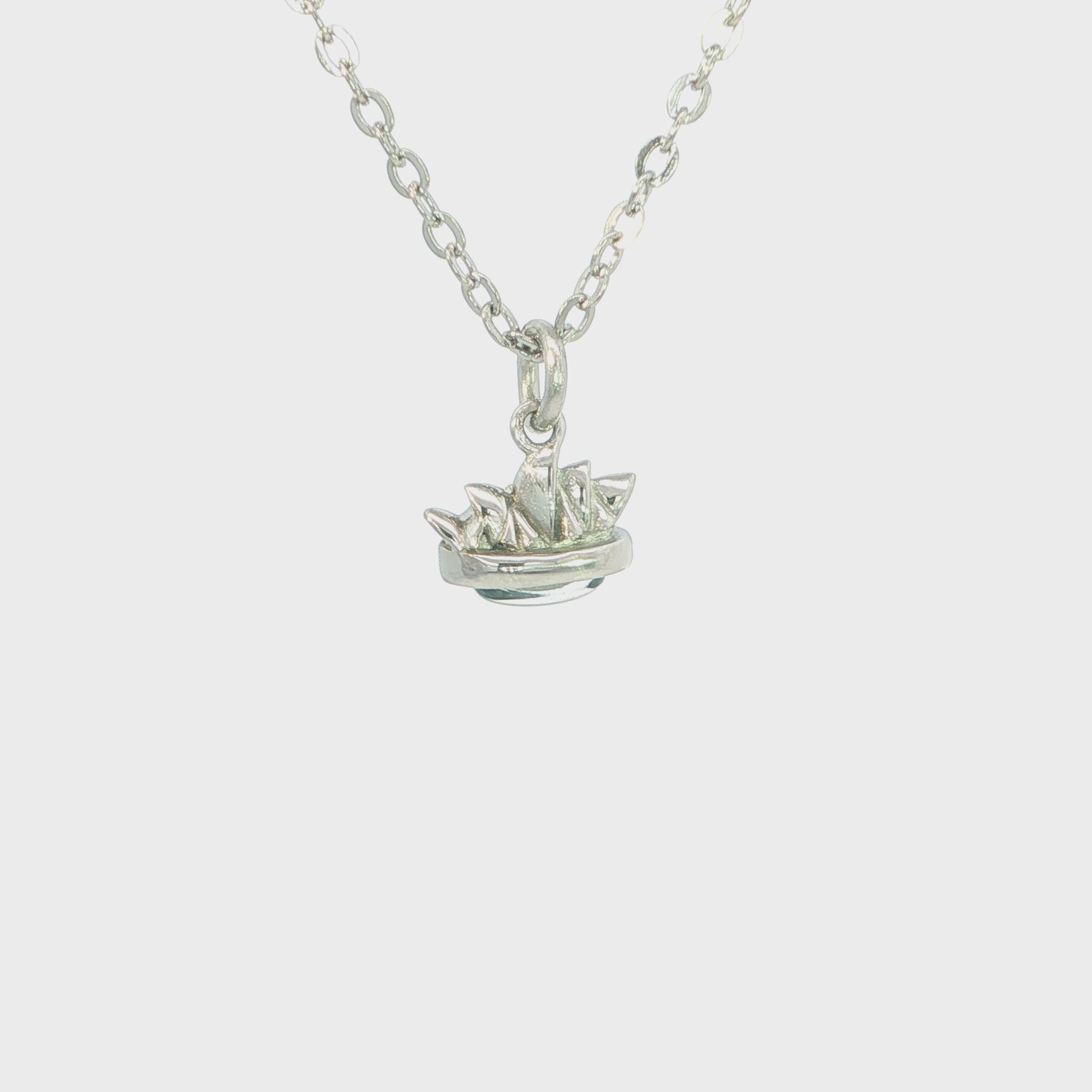Sydney Opera House Triplet Pendant set in Stainless Steel