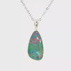 Australian Doublet Opal Pendant set in 925 Sterling Silver - Multicolour