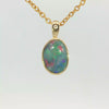 Australian Doublet Opal Pendant in Gold Plated Sterling Silver - Multicolour