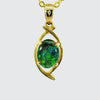 Triplet Opal Pendant in 9K Yellow Gold - Green-Blue