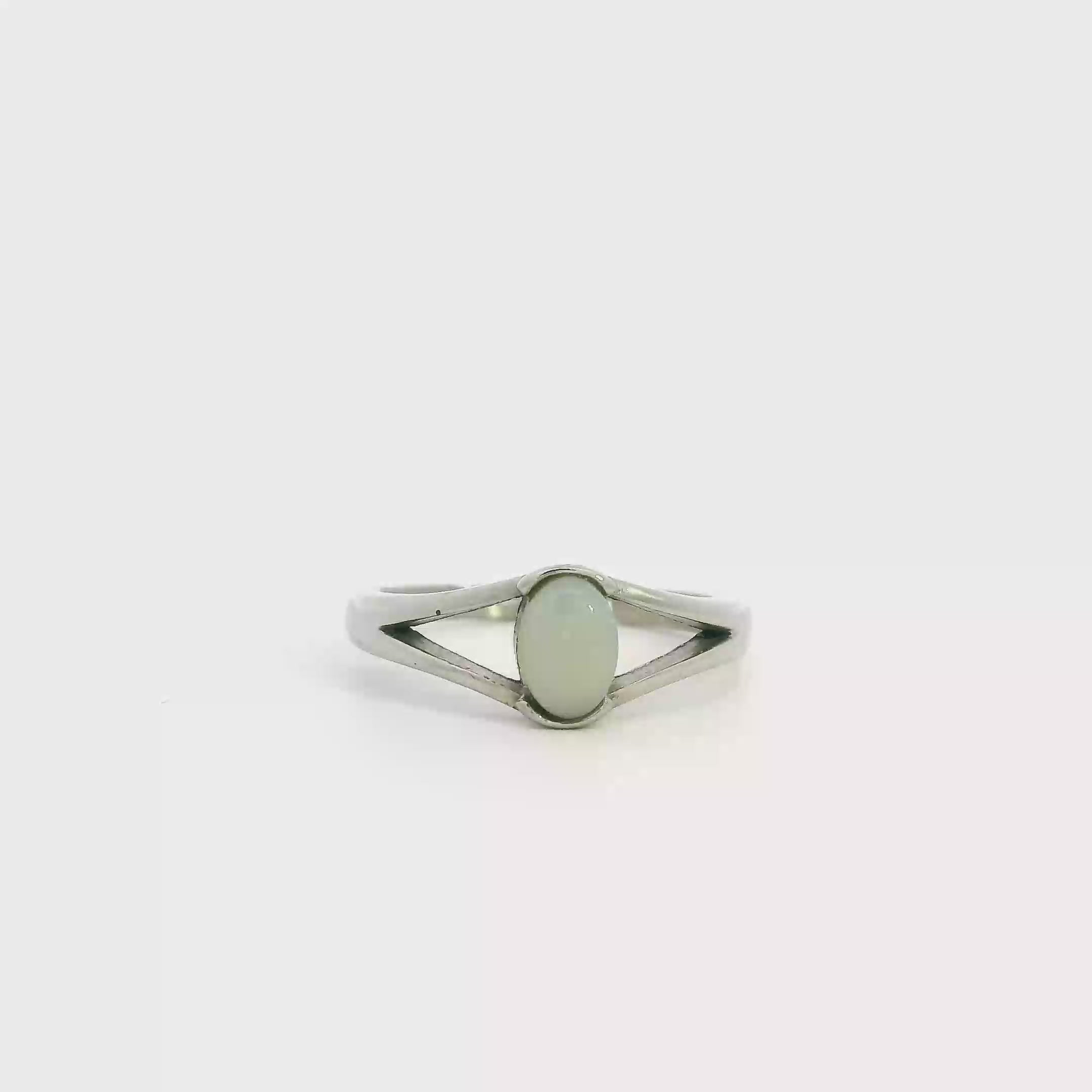 Light Opal Ring in Stainless Steel - Multicolour