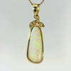Light Opal Pendant in 14K Yellow Gold - Green-Blue