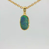 Australian Doublet Opal Pendant in Gold Plated Sterling Silver - Multicolour
