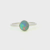 Dark Opal Ring in 14K White Gold - Multicolour