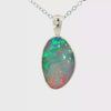 Australian Doublet Opal Pendant set in 925 Sterling Silver - Multicolour