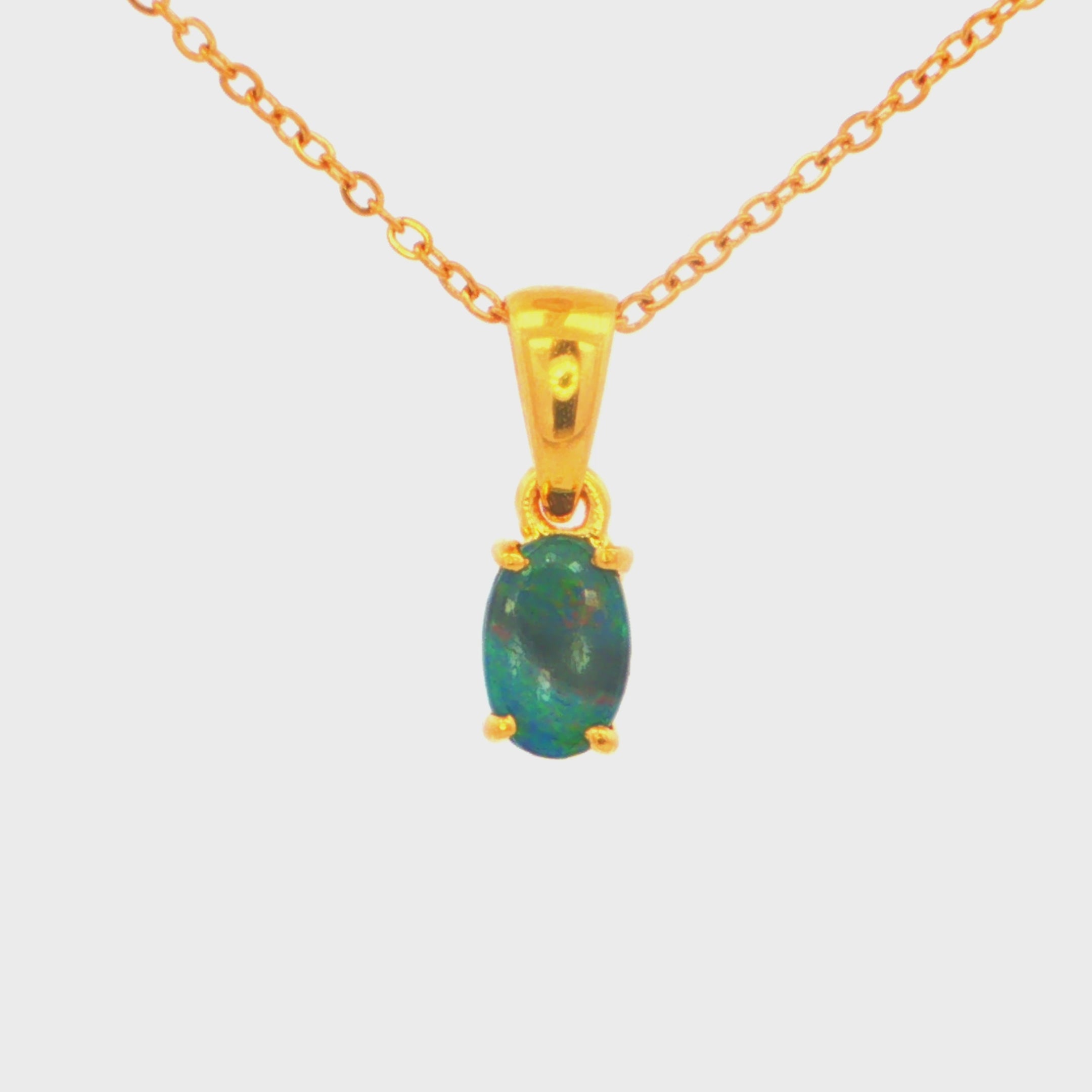 Boulder Opal Pendant set in Gold Plated Sterling Silver