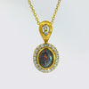 Triplet Opal Pendant set in Gold Plated Stainless Steel - Multicolour