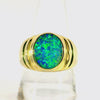 Doublet Opal Men's Ring in 14K Yellow Gold - Multicolour