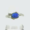 Dark Opal Ring in Stainless Steel - Green-Blue
