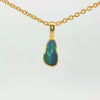 Australian Doublet Opal Pendant in Gold Plated Sterling Silver - Green-Blue