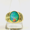 Doublet Opal Men's Ring in 14K Yellow Gold - Multicolour