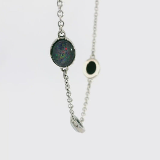 Triplet Opal Bracelet in Stainless Steel - Multicolour