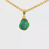 Australian Doublet Opal Pendant in Gold Plated Sterling Silver - Green-Blue