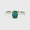 Triplet Opal Ring in 925 Sterling Silver - Green and Blue