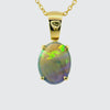 Dark Opal Pendant In 18k Yellow Gold - Multicolour