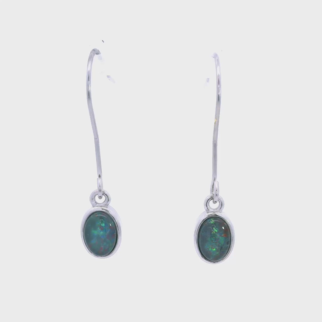 Triplet Opal Earrings in Stainless Steel - Multicolour