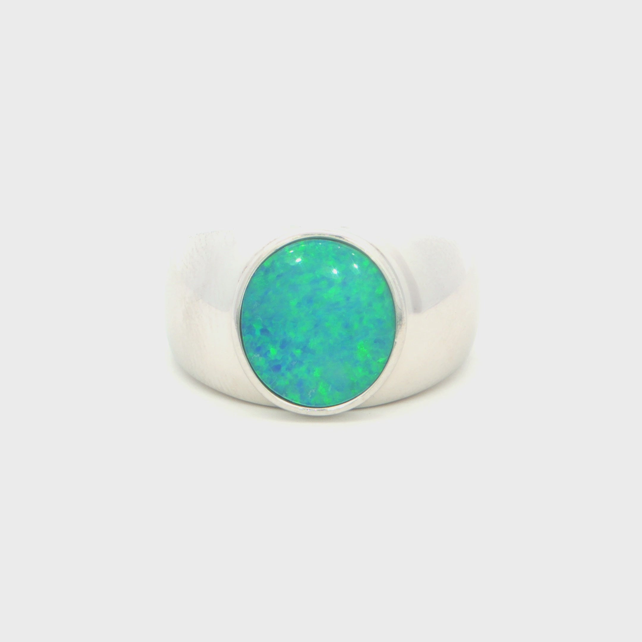 Australian Doublet Opal Ring set in 925 Sterling Silver