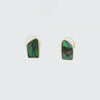 Boulder Opal Earrings in 14K Yellow Gold - Green-Blue