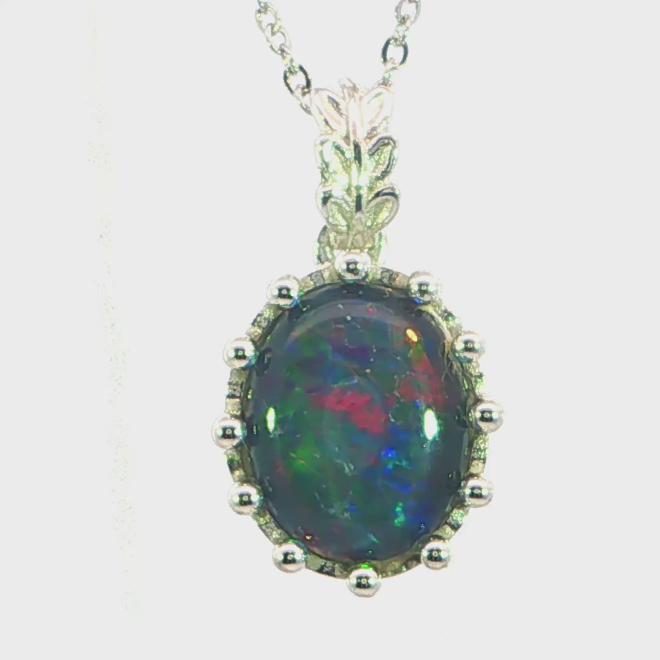 Triplet Opal Pendant in 925 Sterling Silver - Multicolour
