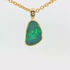 Australian Doublet Opal Pendant in Gold Plated Sterling Silver - Green-Blue