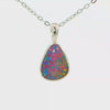 Australian Doublet Opal Pendant set in 925 Sterling Silver - Multicolour