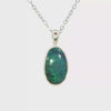 Australian Doublet Opal Pendant set in 925 Sterling Silver - Green-Blue