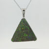 Australian Boulder Opal Pendant in 925 Sterling Silver - Multicolour