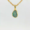 Australian Doublet Opal Pendant set in Gold Plated Sterling Silver - Multicolour