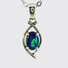 Triplet Opal Pendant in 925 Sterling Silver - Green-Blue