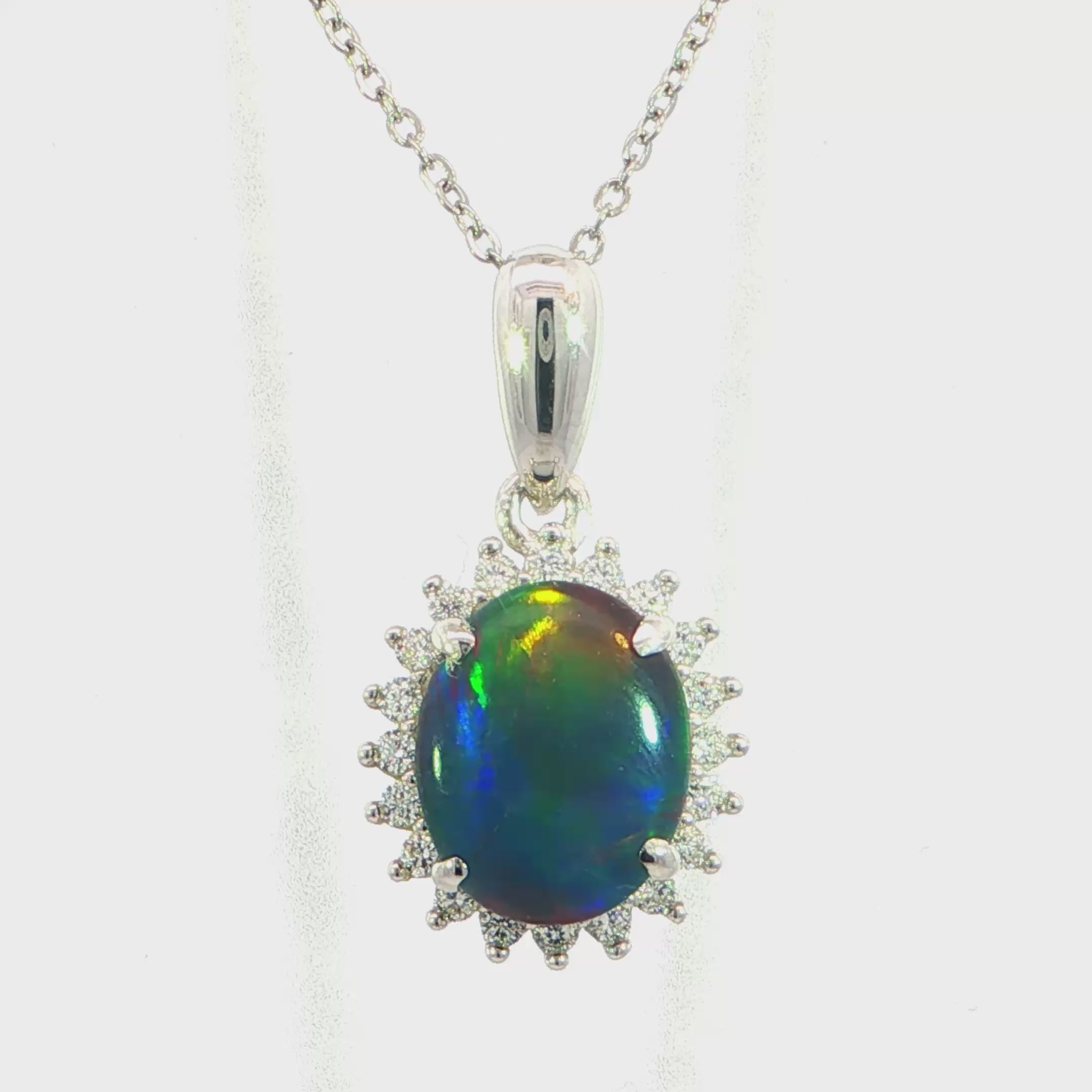 Triplet Opal Pendant in 925 Sterling Silver - Multicolour