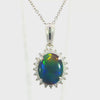 Triplet Opal Pendant in 925 Sterling Silver - Multicolour