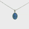 Triplet Opal Pendant in Stainless Steel - Green-Blue