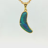 Australian Doublet Opal Pendant set in Gold Plated Sterling Silver - Green-Blue