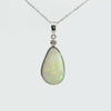 Light Opal Pendant in Platinum - Multicolour