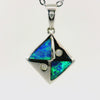 Light Opal Pendant in 925 Sterling Silver - Green-Blue
