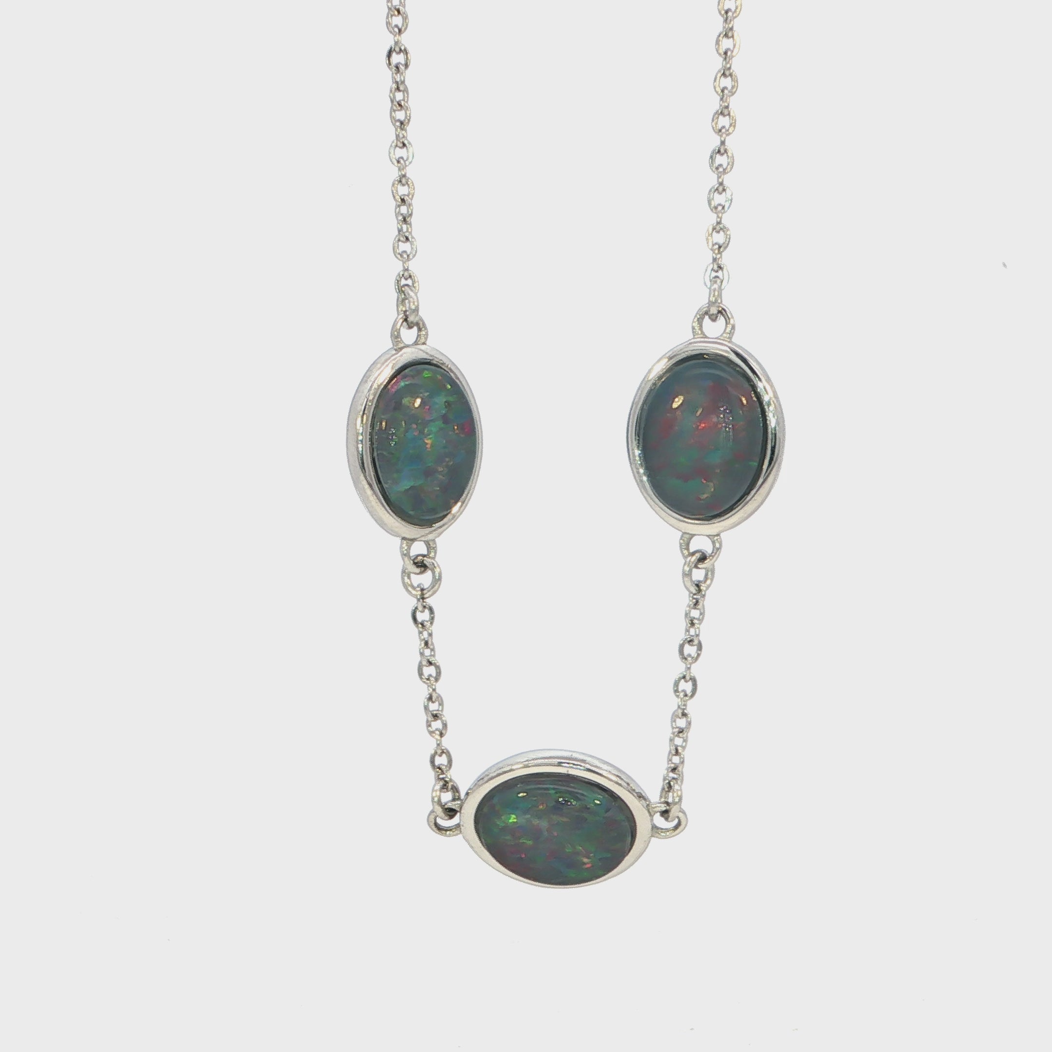 Triplet Opal Bracelet in Stainless Steel - Multicolour