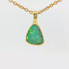 Australian Doublet Opal Pendant set in Gold Plated Sterling Silver - Multicolour